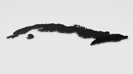 Cuba 3D map illustration.
