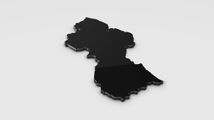 Guyana 3D map illustration.