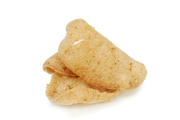 Fish cracker on white background.With Clipping Path.