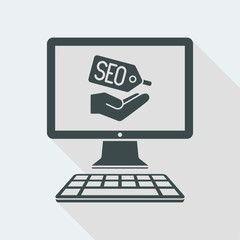 Seo label on computer window