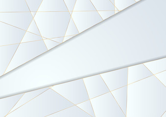 Blue polygonal abstract background with golden lines