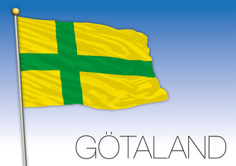 Gotaland regional flag, Sweden, vector illustration