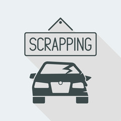 Car scrapping concept icon