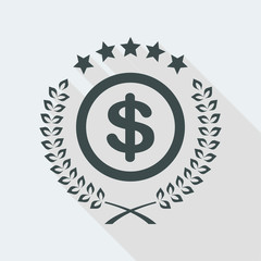 Laurel wreath with Dollar symbol
