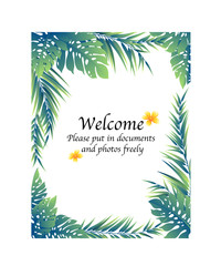 Tropical plant decoration frame,