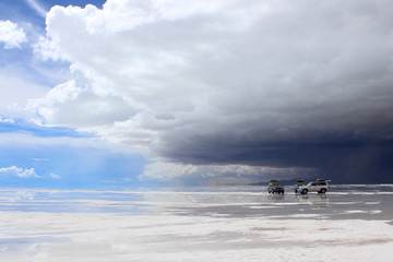 Uyuni salt lake in Bolivia. Before the storm.