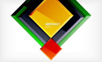 Square abstract background, glossy geometric design