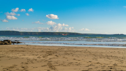 Fototapeta na wymiar Beach at Druidston Haven near Haverfordwest in Pembrokeshire, Dyfed, Wales, UK