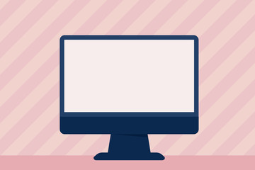 Blank Space Desktop Computer Colorful Monitor Screen Freestanding on Table Design business Empty copy space text for Ad website promotion isolated Banner template