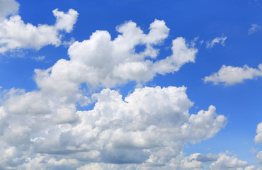 Puffy Cloud on the blue sky background.