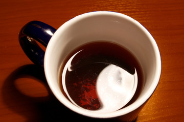 Mug of tea on the table