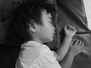 The children always look cute when they are sleeping.