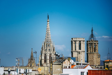 Vue sur une cathédrale de Barcelone