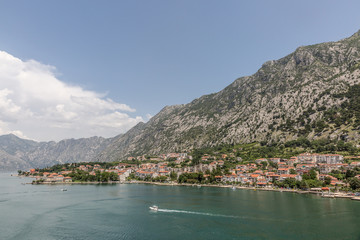 Fototapeta na wymiar Panoramic landscape of Kotor bay, Montenegro
