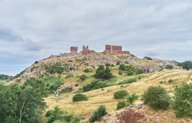 Fototapeta na wymiar Hammershus, View on Northern Europe’s largest castle ruin (Danish island of Bornholm)