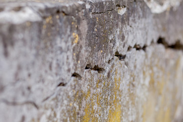 Cracked White Wall Texture Background, very old wall with a crack on it