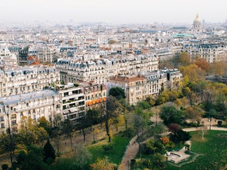 Paris aerial city view