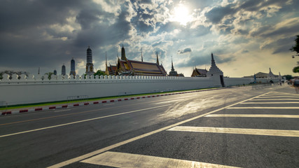 Fototapeta na wymiar Wat Phra Kaew, Temple of the Emerald Buddha, Bangkok, Thailand (Long Exposure)