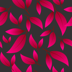 Seamless leafy background / pattern. Illustration, vector.