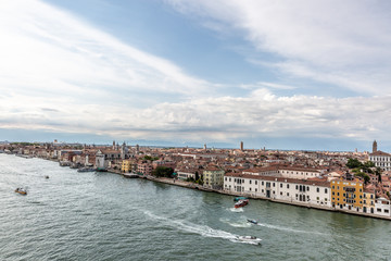 Aerial view of a part of Venice, one of the most beautiful cities in the world