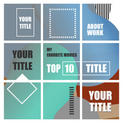 Trendy editable template for social network message, vector illustration. Design backgrounds for...