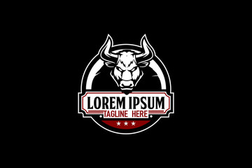 bull head vector logo emblem template