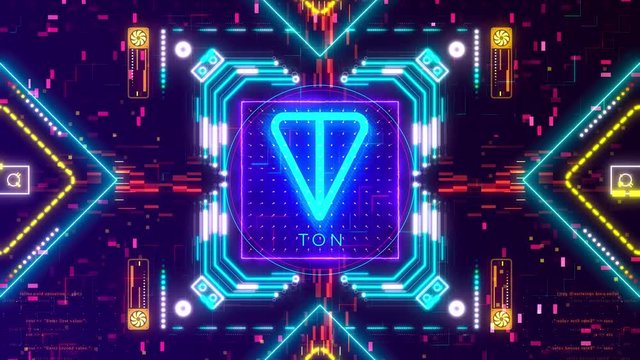 Telegram Open Network symbol. Financial and business sign on digital background