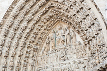 Obraz premium Notre-Dame Cathedral (Cathedrale Notre-Dame de Paris), close up. Paris, France