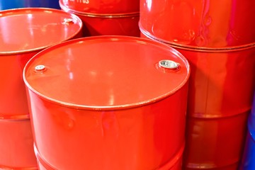 Red Industrial Chemical Drums