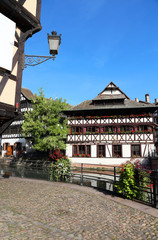 Strasbourg - historical district called "Petite France"  with half-timbereing houses