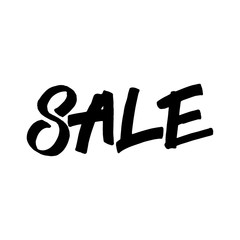 Hand drawn lettering card with heart. The inscription: SALE. Perfect design for greeting cards, posters, T-shirts, banners, print invitations.