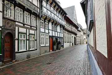 Goslar Fachwerkhäuser bei Regen