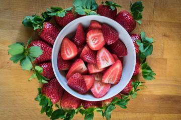 Fresas en el tazon listas para comer