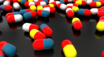 3d render medicine capsules