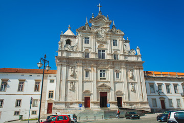 Fototapeta na wymiar medieval catholic cathedral in Europe, Coimbra, Portugal