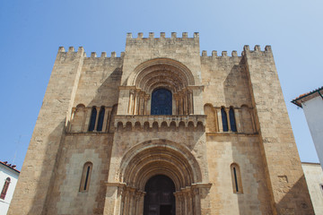 Fototapeta na wymiar medieval catholic cathedral in Portugal, Se Velha in Coimbra