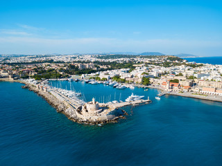 Mandraki port Rhodes city, Greece