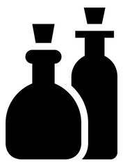 Glass Bottles With Corks Vector Icon