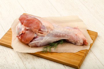Raw turkey leg