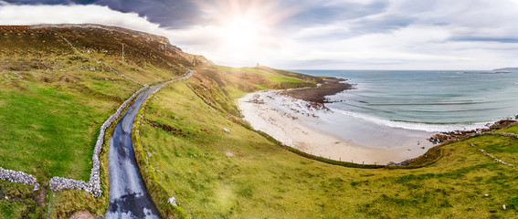 Aerial view of the Wild Atlantic Coastline by Maghery, Dungloe - County Donegal - Ireland