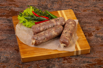 Pork sausages for grill