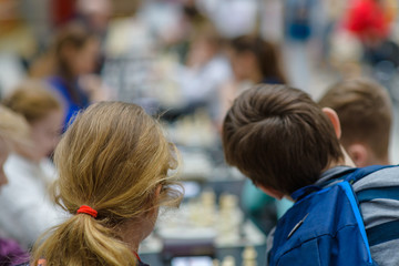 Children's chess tournament under the patronage of world champion Sergey Karyakina. Moscow. Russia