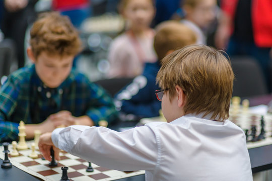 Children's chess tournament under the patronage of world champion Sergey Karyakina. Moscow. Russia
