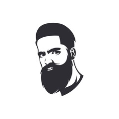Bearded Man Mascot Logo Template For Barber Shop