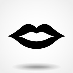 Vector icon of the lips. Vector. Flat design.