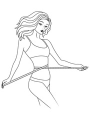 Lady with tape measure around body