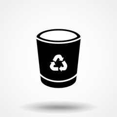 vector garbage trash can isolated sign - recycling garbage sign symbol . delete recycle bin illustration icon
