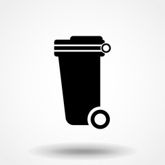 Trash bin icon. Flat vector illustration EPS 10