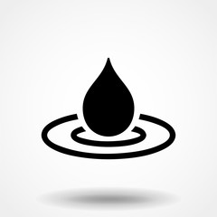 water icon, black icon, vector illustration