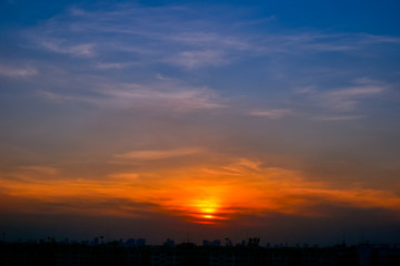Sunset Sky Background in summer